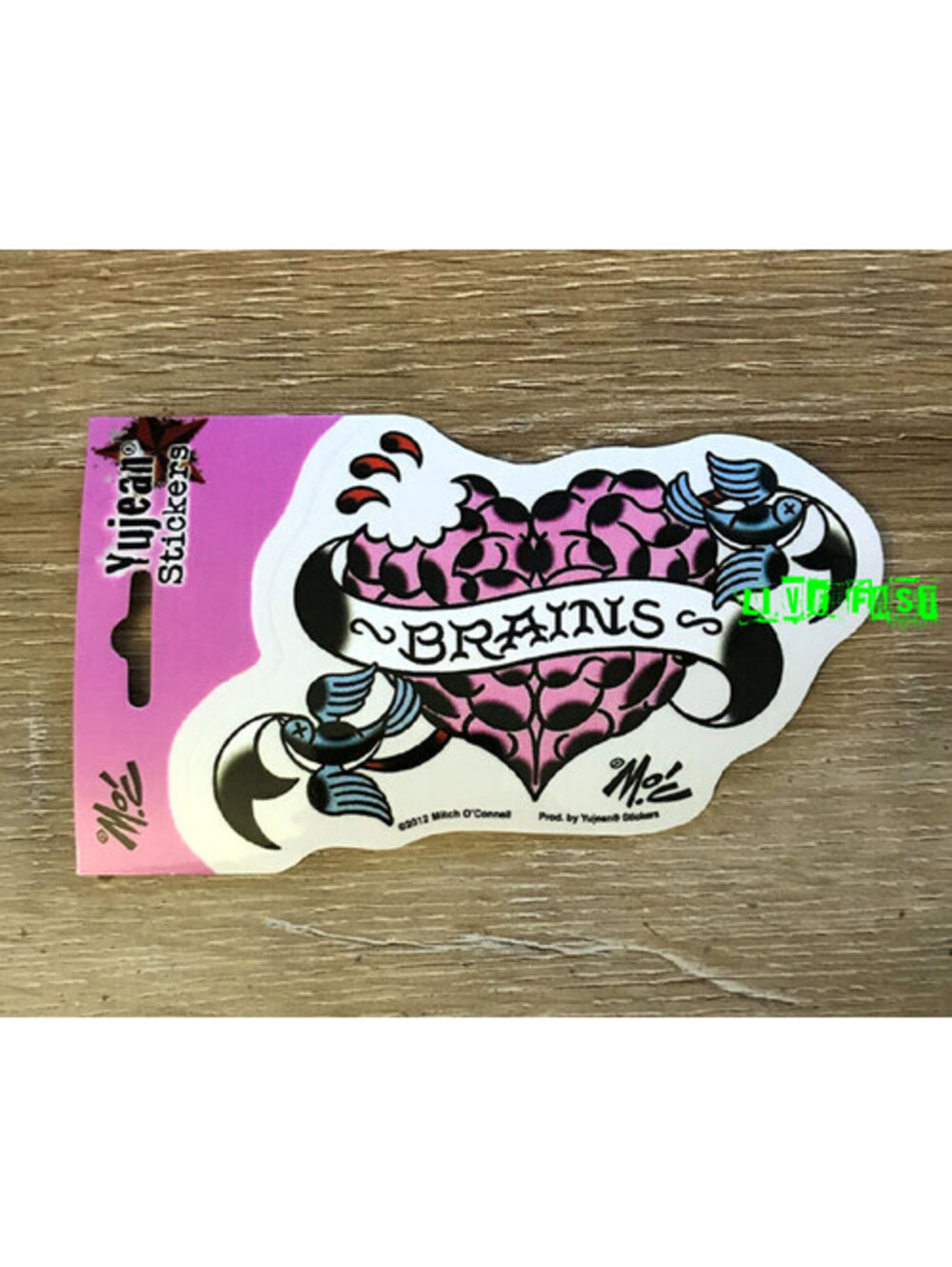 ZOMBIE BRAINS STICKER DECAL horror, halloween art, tattoo art, lowbrow art